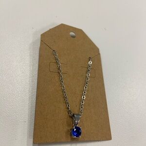Elegant Silver Necklace with Blue Gemstone
